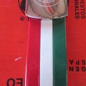 Alfa Romeo key ring Tricolore chrome steel with emblem NEW